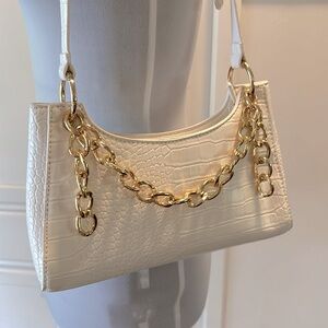 Cream faux crocodile fashion shoulder purse unbranded perfect bit of glam.